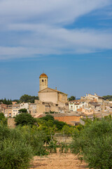 Blancafort village church dominating Catalonia landscape