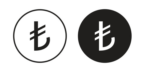 Lira sign icons Concepts. black solid and line stroke designs for web and app use