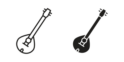 Mandolin icons Concepts. black solid and line stroke designs for web and app use