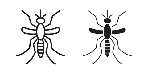 Mosquito icons Concepts. black solid and line stroke designs for web and app use