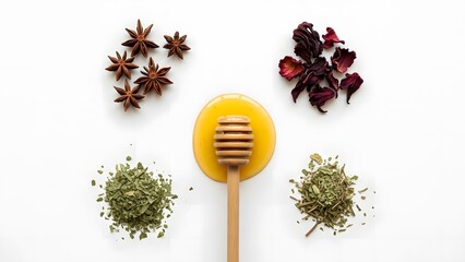 Honey dipper with herbs and star anise