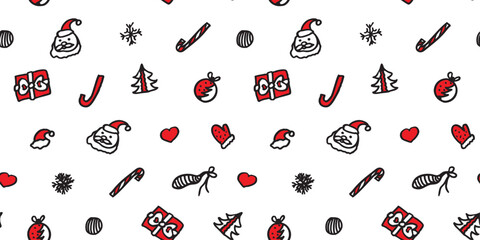 christmas seamless pattern on the white background