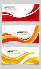 Simple web banner set with modern minimalist wave shapes. eps 10