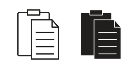 Paste icons Concepts. black solid and line stroke designs for web and app use