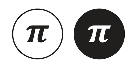 Pi icons Concepts. black solid and line stroke designs for web and app use