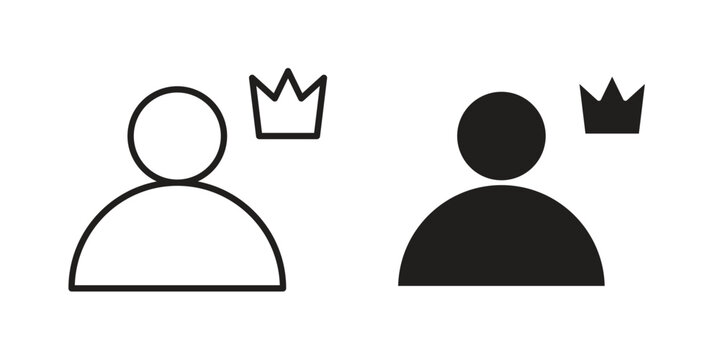 Premium User icons Concepts. black solid and line stroke designs for web and app use