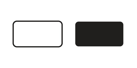 Rectangle panoramic icons Concepts. black solid and line stroke designs for web and app use