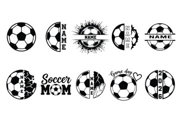 Soccer Ball Monogram Bundle – Custom Name Designs and Soccer Mom Graphics