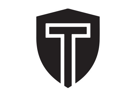 Titan Shield icon in silhouette white background.