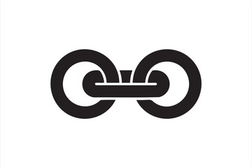 Bold linking symbol for network layouts, security visuals, and UI elements