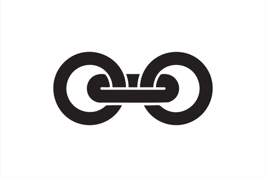 Bold linking symbol for network layouts, security visuals, and UI elements