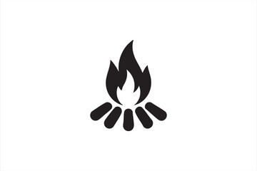 Minimal flame symbol for survival guides and nature dashboard graphics