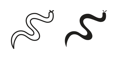 Snake icons Concepts. black solid and line stroke designs for web and app use