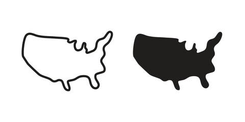 State country icons Concepts. black solid and line stroke designs for web and app use