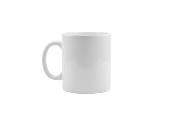 White ceramic mug isolated on transparent background