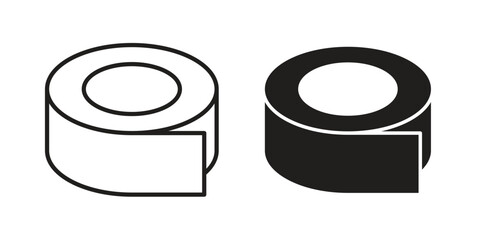 Tape icons Concepts. black solid and line stroke designs for web and app use