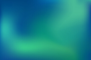 Aurora light gradient, abstract background, blue and green northern vector backdrop