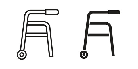 Walker icons Concepts. black solid and line stroke designs for web and app use