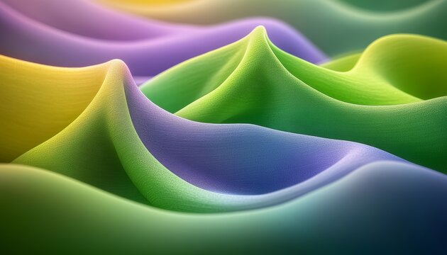 Abstract Wavy Texturized Pastel Land Surface with Digital Light Trails Flow in Vibrant Colors - Powered by Adobe