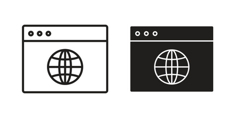 Website UI design icons Concepts. black solid and line stroke designs for web and app use