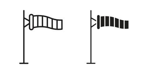 Windsock icons Concepts. black solid and line stroke designs for web and app use