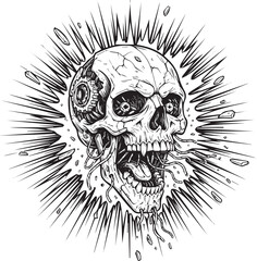 Fototapeta premium Mechanical Skull Artwork with Gears and Exposed Wires Sci Fi Digital Illustration Art