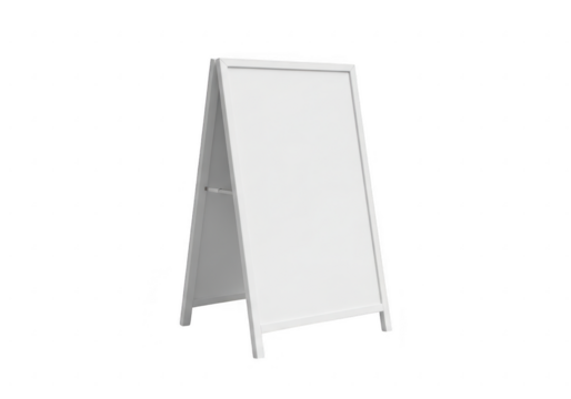 White aframe sign isolated on transparent background
