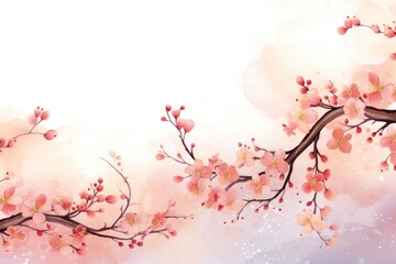 Fototapeta premium Cherry blossom backgrounds flower plant.