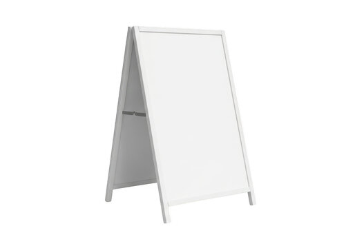 White aframe sandwich board sign isolated on transparent background
