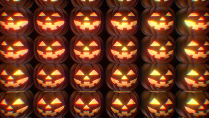 A row of humanoid characters with vibrant glowing energy lines in a walking pose over a dark background and reflective floor with retro shimmering grid lines.