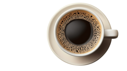 Freshly brewed black coffee sits in a white cup, ready for enjoyment during a morning routine or afternoon pause.