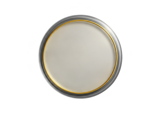 Oval shaped antique picture frame with golden rim isolated on transparent background