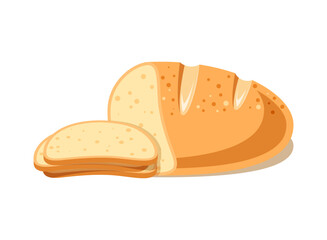 Sliced bread icon in flat style. Bread toast vector illustration on isolated background. Breakfast snack sign business concept.
