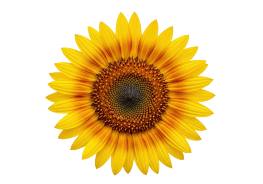 Isolated yellow sunflower head close up, seasonal nature blossom, summer bloom, botanical floral - Powered by Adobe