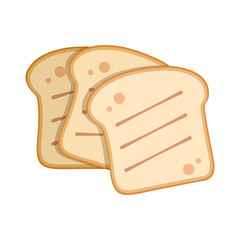 Sliced bread icon in flat style. Bread toast vector illustration on isolated background. Breakfast snack sign business concept.