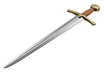Isolated longsword weapon blade sharp metal medieval sword fencing historical steel sharpener