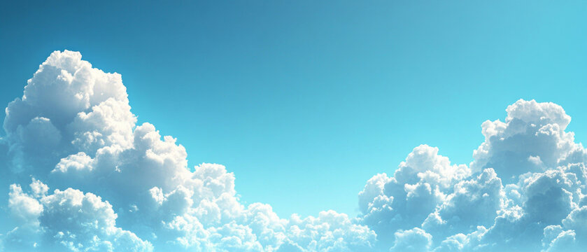 The serene sky with fluffy clouds creates a feeling of freedom and lightness — a universal atmospheric backdrop for meditative and relaxation applications.