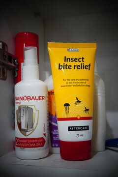 Insect bite relief cream tube with aftercare for skin irritation