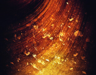 Abstract fiery background with dynamic brushstrokes and glowing particles