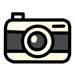 Retro Camera Icon – Minimal Flat Vector