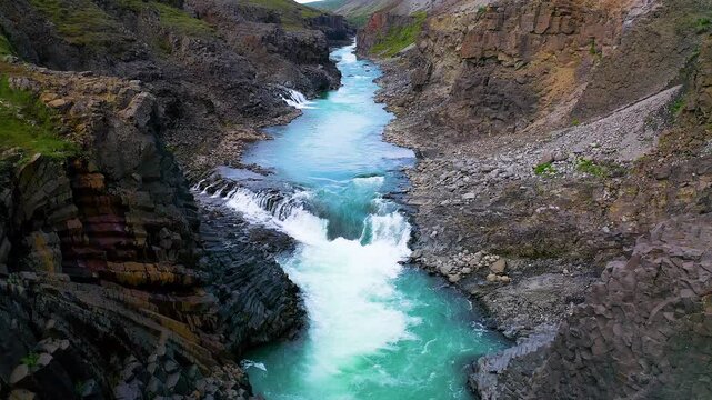 With the largest number of basalt rock columns in Iceland Studlagil is one of Iceland's hidden gems.