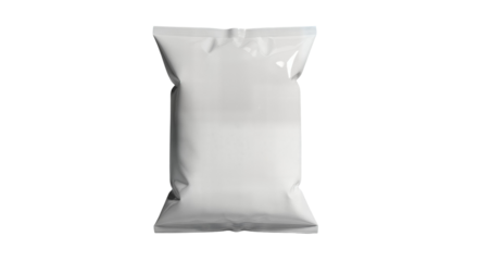 Blank or white plastic bag snack packaging isolated on white
