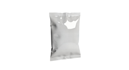 Blank or white plastic bag snack packaging isolated on white