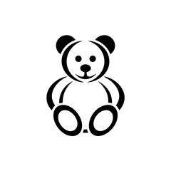 Simple line drawing of a teddy bear on transparent background silhouette