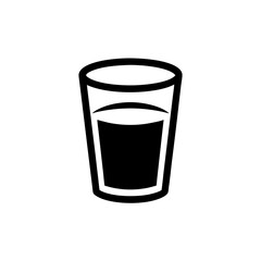 Illustration of a glass with liquid on transparent background silhouette