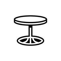 Illustration of a round table design on transparent background silhouette