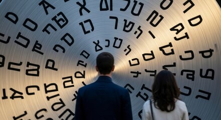 Exploring ancient scripts and knowledge on an illuminated spiral language display