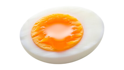 Soft boiled egg cross-section with runny orange yolk food