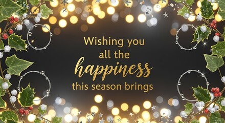 Holiday Greeting: A festive holiday greeting card, with warm wishes. With beautiful seasonal elements, offering festive wishes