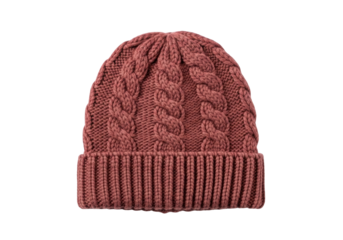 Isolated Woolen Knit Winter Hat, Warm Knitwear Beanie Headgear for Women and Girls
